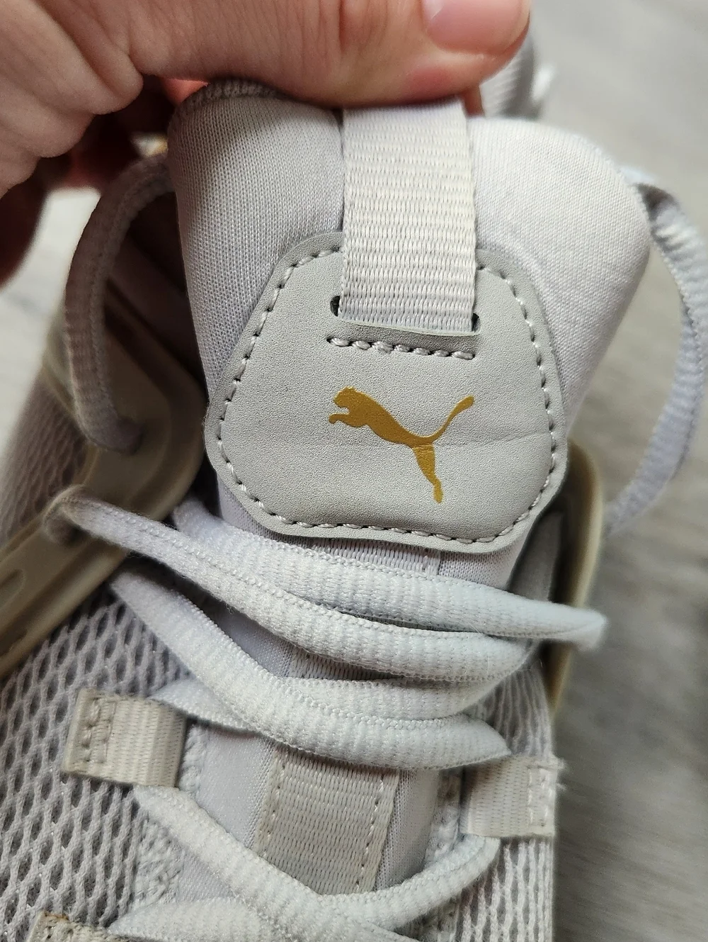 Puma Women's Enzo 2 Metal training sneakers gray and gold women size 8.5